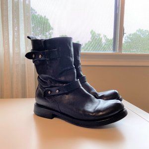 Rag & Bone Moto Black Leather Boots